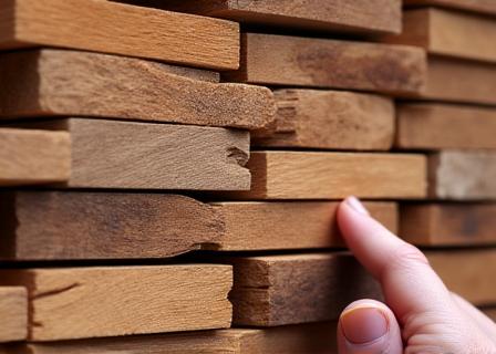 Stacks of solid wood timber awaiting craftsmanship at Foundry Home
