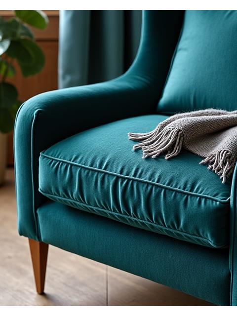 Custom Fabric Armchair with detailed upholstery